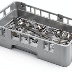 Cambro Camrack Polypropylene Flatware Washing Rack Half-Size Soft Gray-0