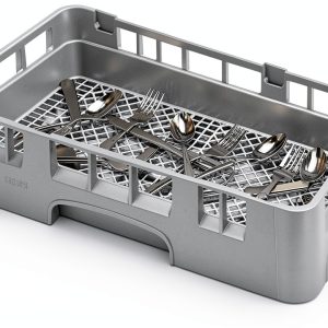 Cambro Camrack Polypropylene Flatware Washing Rack Half-Size Soft Gray-0