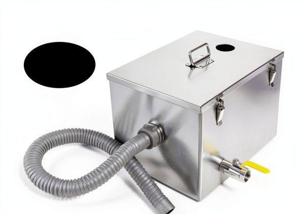 IRONWALLS 8LBS Top Inlet Commercial Grease Interceptor, Stainless Steel Grease Trap 4 Gallon, Under Sink Grease Trap Waste Water Oil-water Separator for Restaurant, Cafe, Canteen, Factory, Kitchen-1