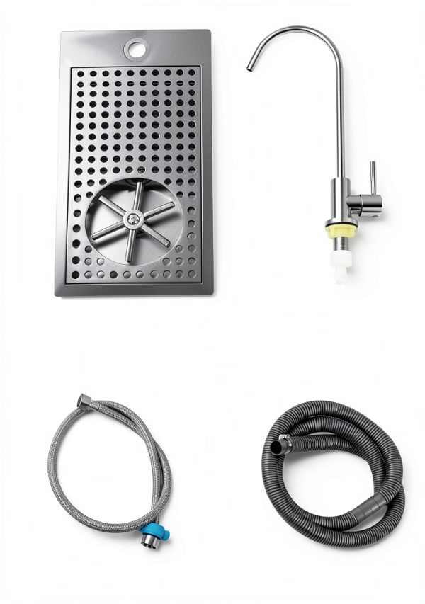 Glass Rinser Cup Washer, Commercial 304 Stainless Steel Pitcher Rinser with Faucet and Multi Angle Cleaning Nozzle for Bar, Cafe, Restaurant, Hotel, Home-5