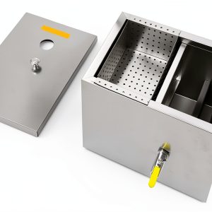Grease Trap DYNAMI 8-10Lbs Stainless Steel Interceptor Auto Shutoff-0