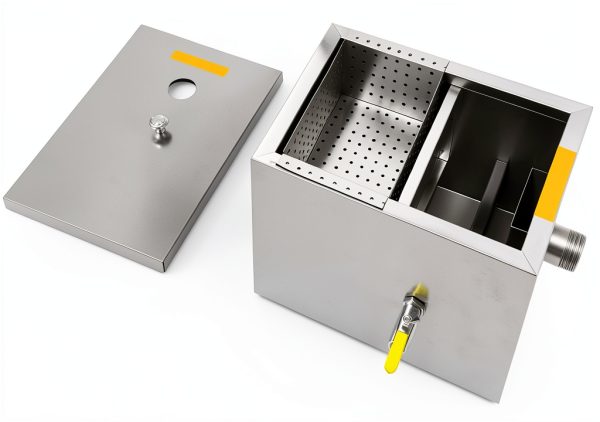 Grease Trap DYNAMI 8-10Lbs Stainless Steel Interceptor Auto Shutoff-0