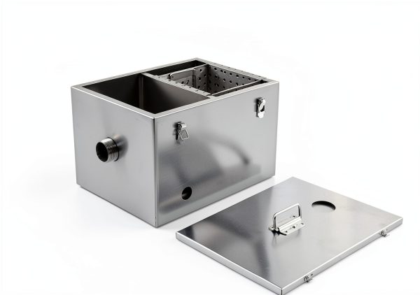 IRONWALLS 8LBS Top Inlet Commercial Grease Interceptor, Stainless Steel Grease Trap 4 Gallon, Under Sink Grease Trap Waste Water Oil-water Separator for Restaurant, Cafe, Canteen, Factory, Kitchen-3