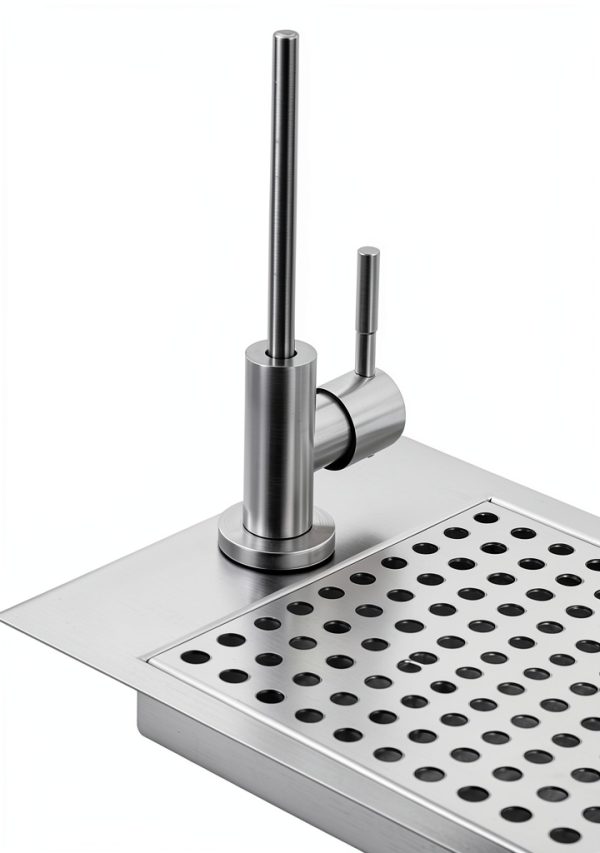 Glass Rinser Cup Washer, Commercial 304 Stainless Steel Pitcher Rinser with Faucet and Multi Angle Cleaning Nozzle for Bar, Cafe, Restaurant, Hotel, Home-8