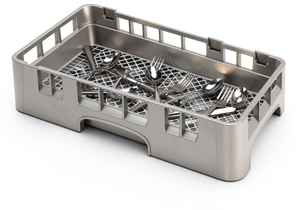 Cambro Camrack Polypropylene Flatware Washing Rack Half-Size Soft Gray-1