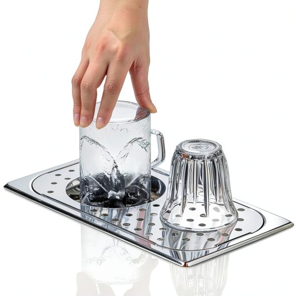 Sink Glass Rinser AUNMAS 114mm Stainless Steel Cup Washer for Bar-3