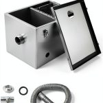 IRONWALLS 8LBS Top Inlet Commercial Grease Interceptor, Stainless Steel Grease Trap 4 Gallon, Under Sink Grease Trap Waste Water Oil-water Separator for Restaurant, Cafe, Canteen, Factory, Kitchen-0