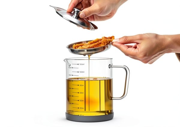 Premium Bacon Grease Saver with Strainer - Large 1.5L Grease Container for Kitchen with Stainless Steel Filter, Used Oil Storage & Bacon Drippings Keeper (50oz, Borosilicate Glass, Non-Slip Base)-1