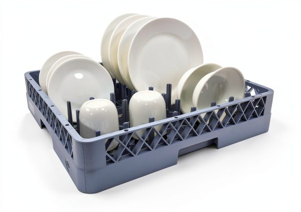 Peg Plate Rack Dishwasher Farag Janitorial Gray Polypropylene-0