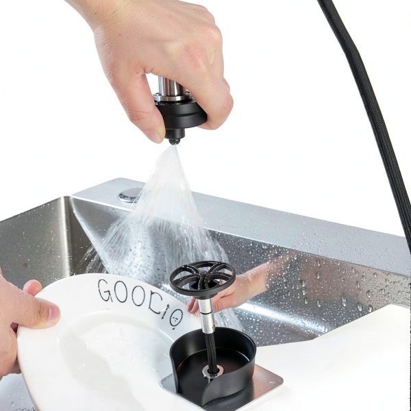 Glass Rinser for Kitchen Sink Glass Rinser with Pull-Out Spray High Pressure 360° Rotating Faucet Glass Rinser Cup Cleaner Bottle Washer for Bar Cafe Sink-2
