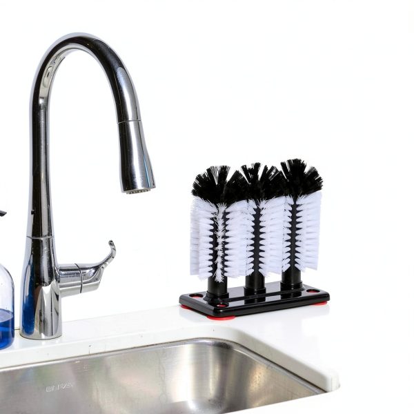 Bar Glass Washer Stockroom Plus Suction Cup Brush Set White Black-3