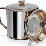 Grease Container with Fine Mesh Strainer, Lid and Easy-Grip Handle (1 L)-0