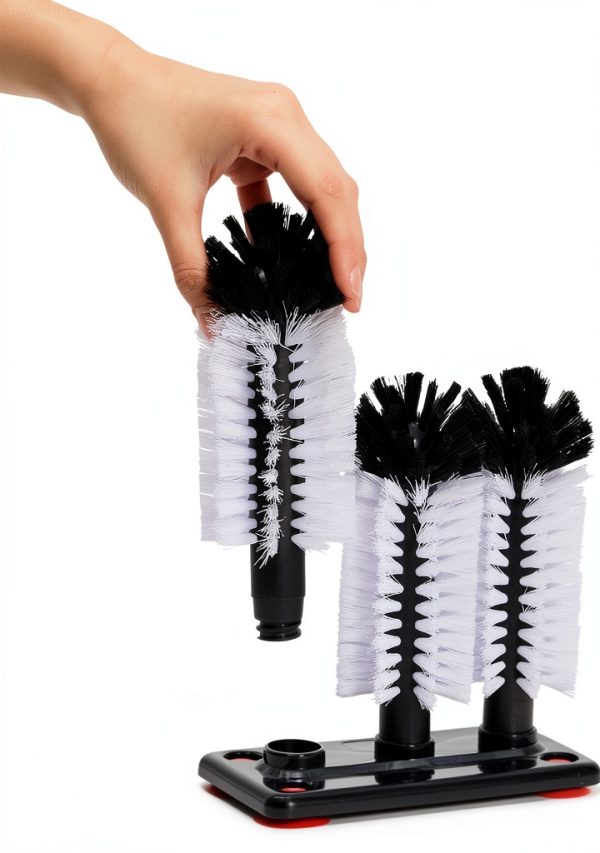 Bar Glass Washer Stockroom Plus Suction Cup Brush Set White Black-5