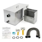 BEAMNOVA Commercial Grease Trap 25lbs Stainless Steel Interceptor, Side Inlet for Restaurant Home Kitchen Tools-0