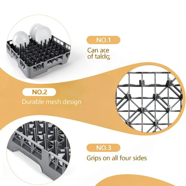 Dishwasher Tray Rack Aurelema Polypropylene Gray 19.7x19.7x3.97in-2