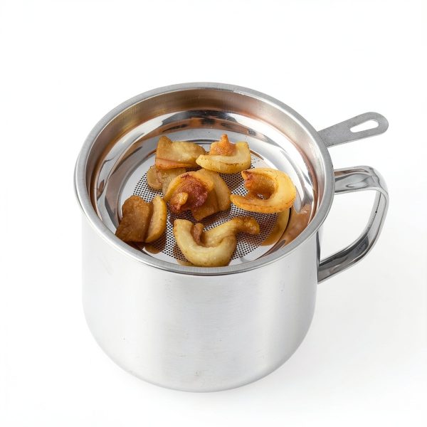 Grease Container with Fine Mesh Strainer, Lid and Easy-Grip Handle (1 L)-1